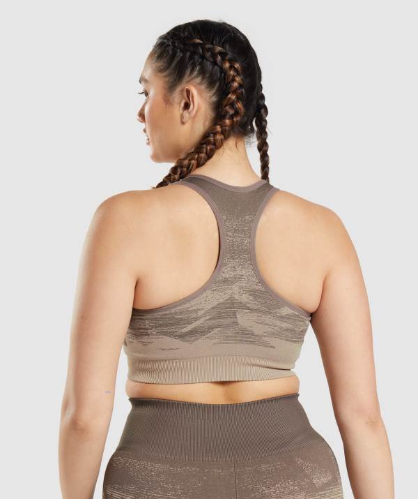Damske Športové Podprsenky Gymshark Adapt Ombre Seamless Hnede | OC7642159